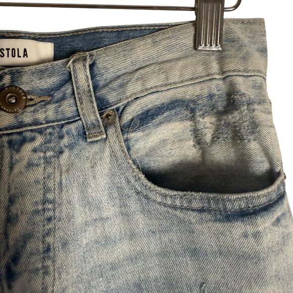 Pistola High Rise Straight Leg Distressed Astrology Sign Constellation Jeans 25 - Picture 6 of 10